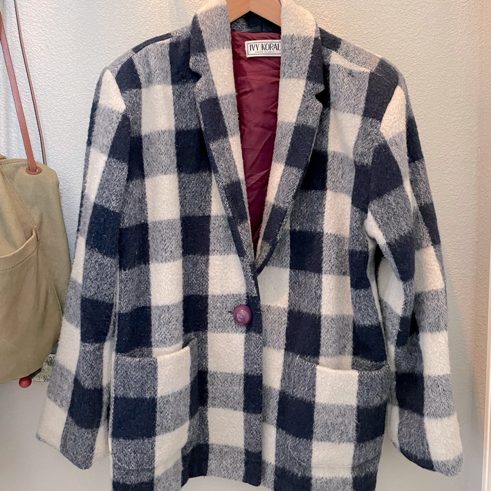 Vintage Plaid Wool Jacket
